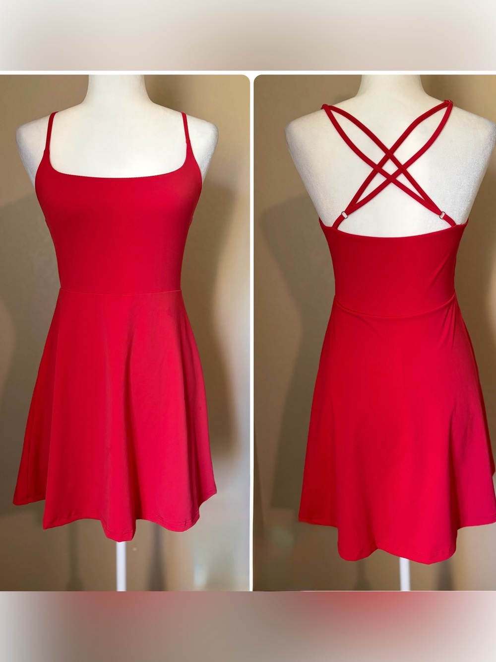 Red Crisscross Back Mini Dress